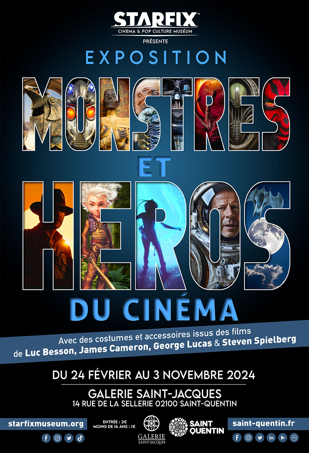 Affiche de l'exposition Monstres et Héros du cinéma